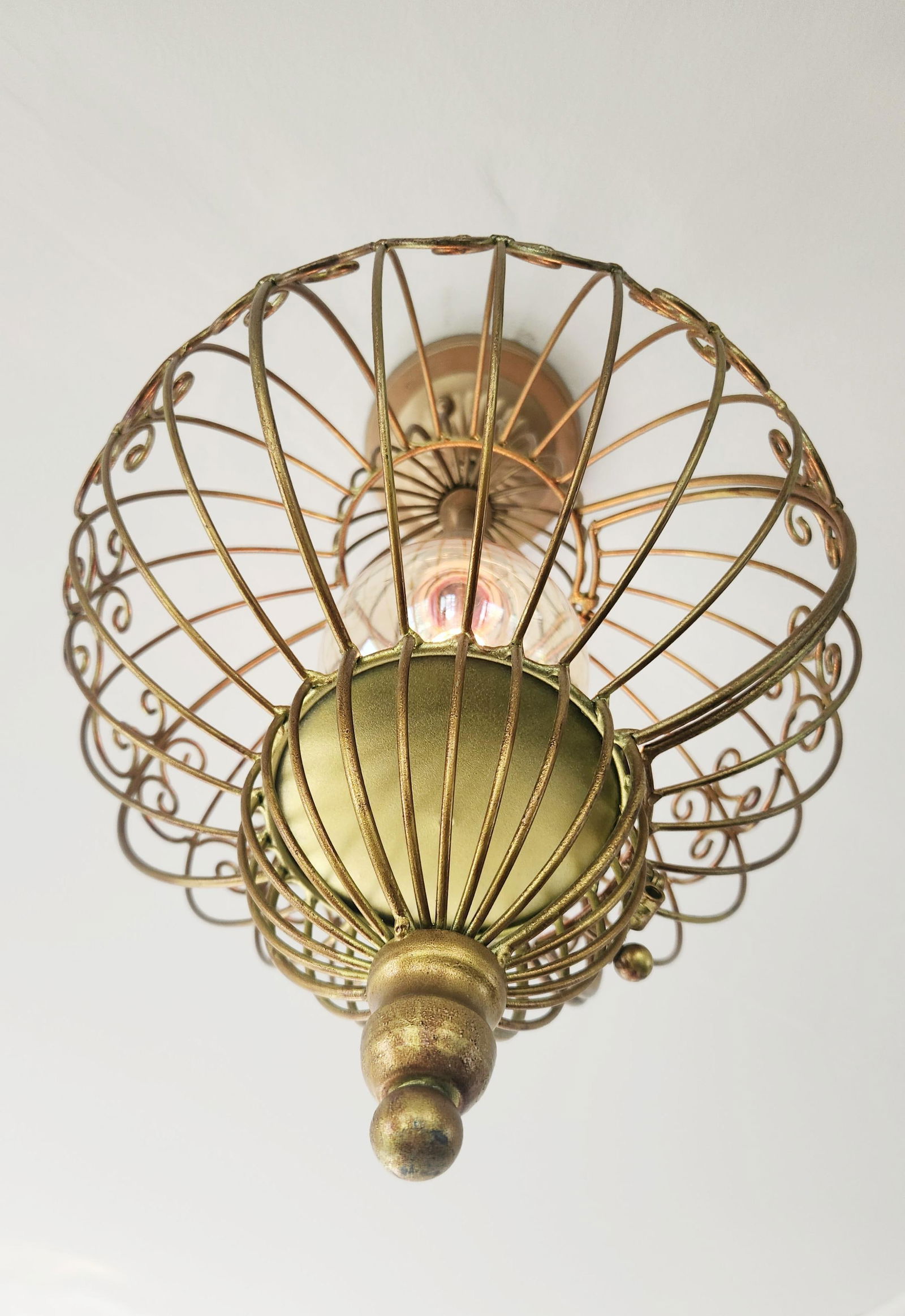 Vintage Bird Cage Light Fixture Ceiling Pendant - 4