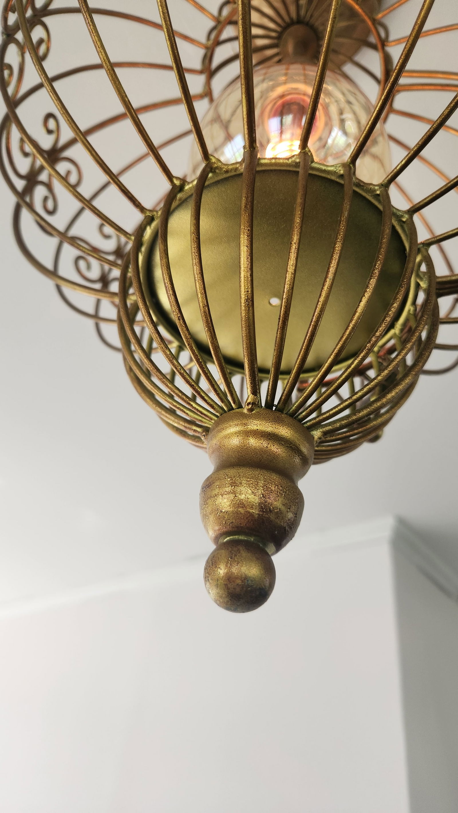 Vintage Bird Cage Light Fixture Ceiling Pendant - 5