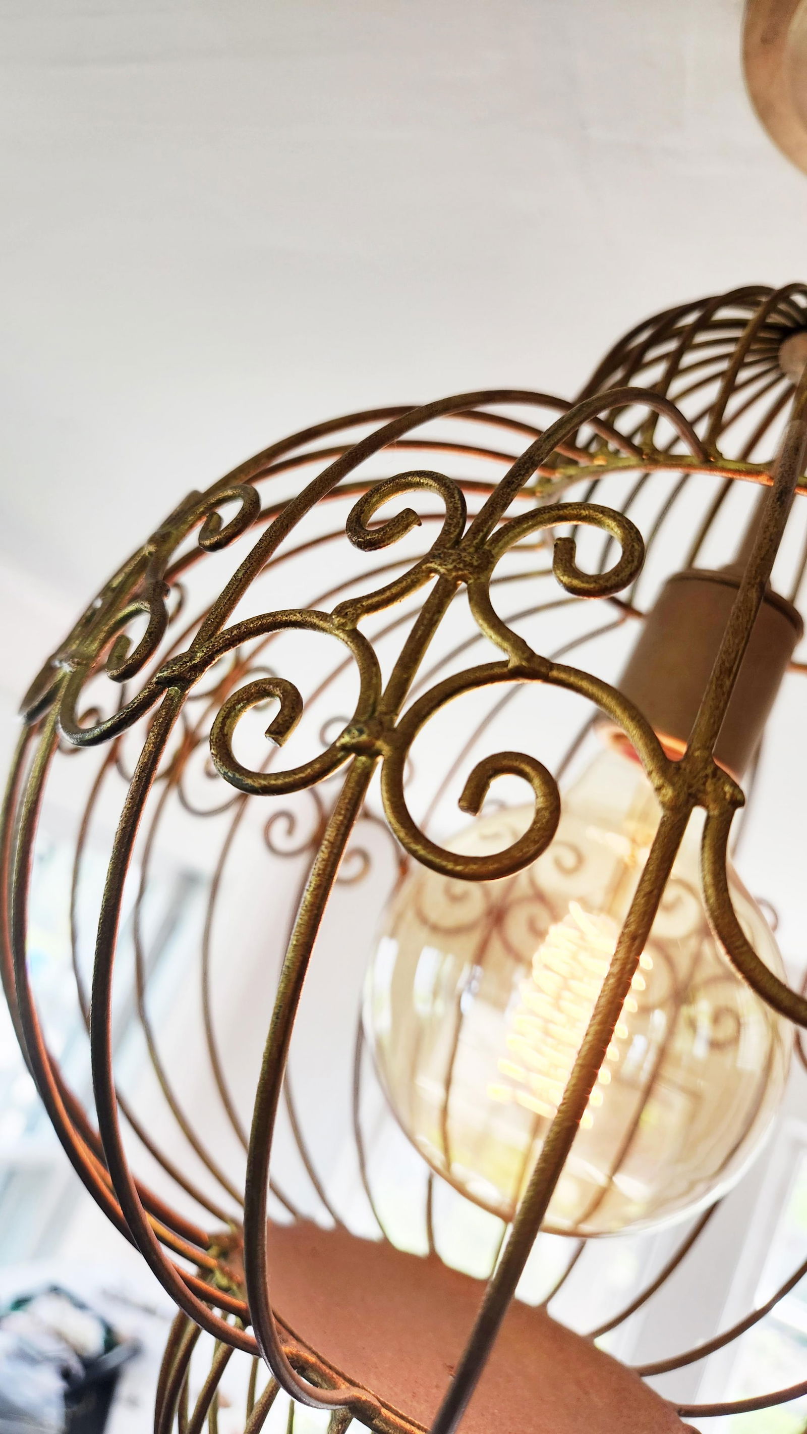 Vintage Bird Cage Light Fixture Ceiling Pendant - 8