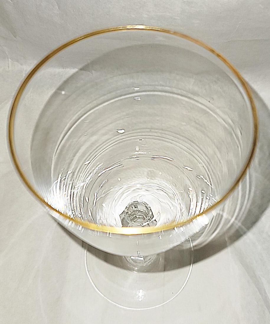 1970s Lenox Stem Wine Glasses Mansfield Gold, Assmebled Set of 10 - 11