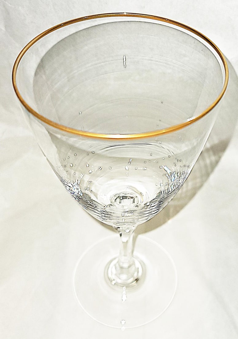 1970s Lenox Stem Wine Glasses Mansfield Gold, Assmebled Set of 10 - 6