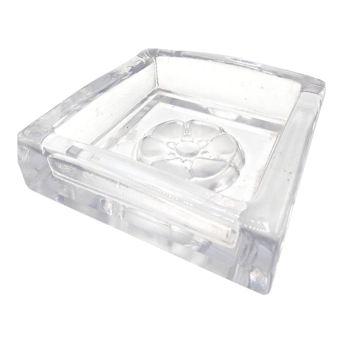 1990s Heavy Bengt Edenfalk for Skruf Glassworks/Sweden Modernist Glass Dish Bowl: Bengt Edenfalk for Skruf Signed Glass Dish Bowl – Mid-Century Modern Scandinavian Design, 1960s–70s Vintage heavy glass dish designed by Bengt Edenfalk for Skruf Glassworks in Sweden,