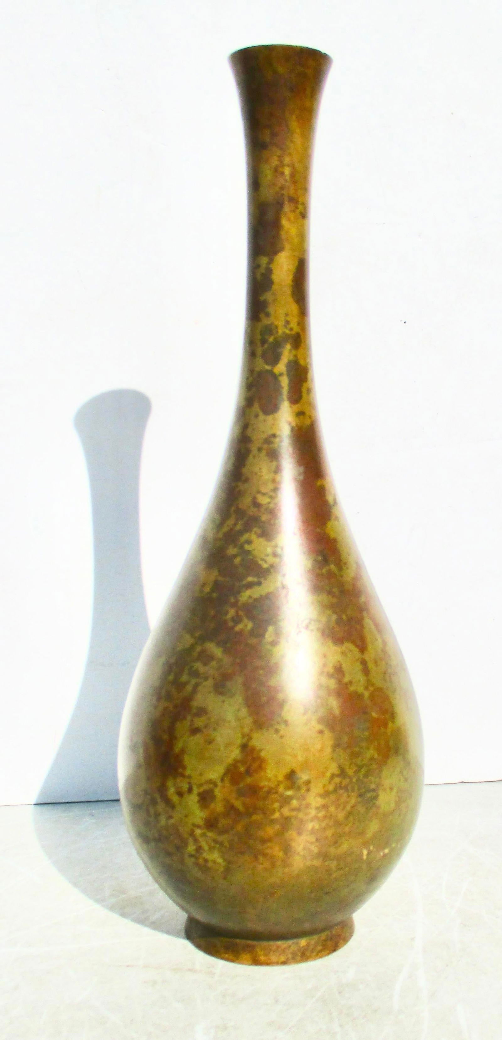 Mid-Century SSKK Japanese Bronze Vase Ghost Marked - 3