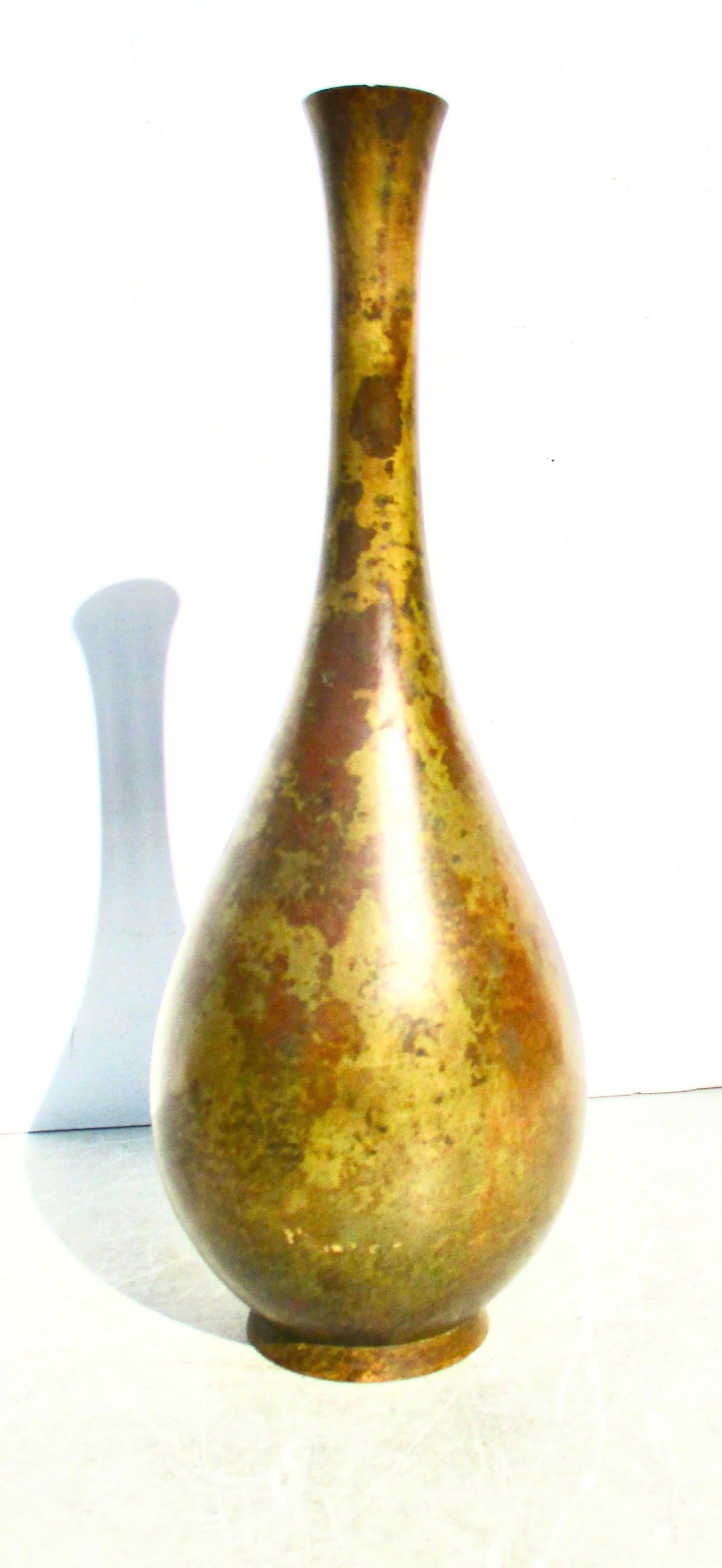 Mid-Century SSKK Japanese Bronze Vase Ghost Marked - 6