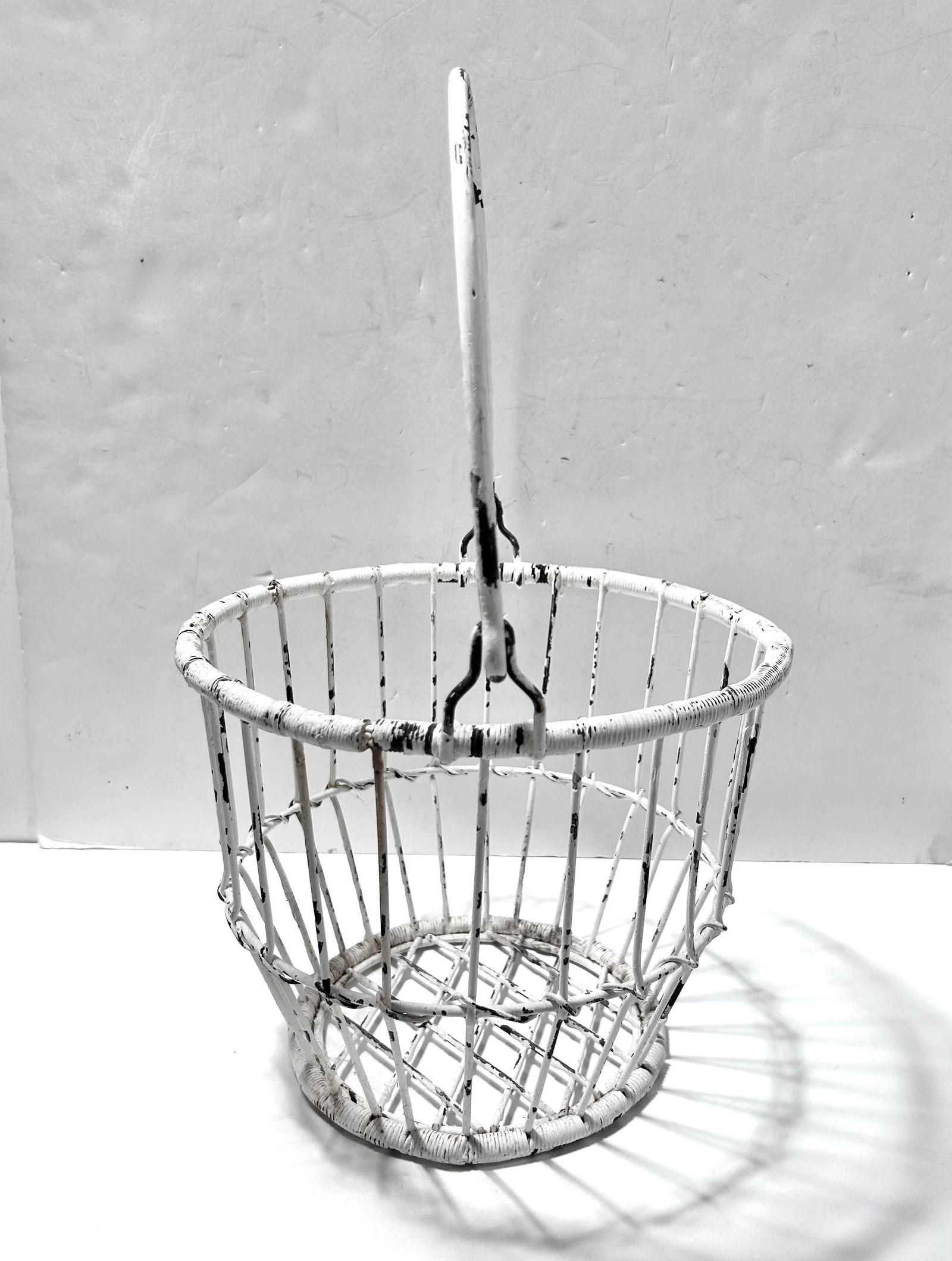 Antique Metal Wire Egg Gathering Basket - 2