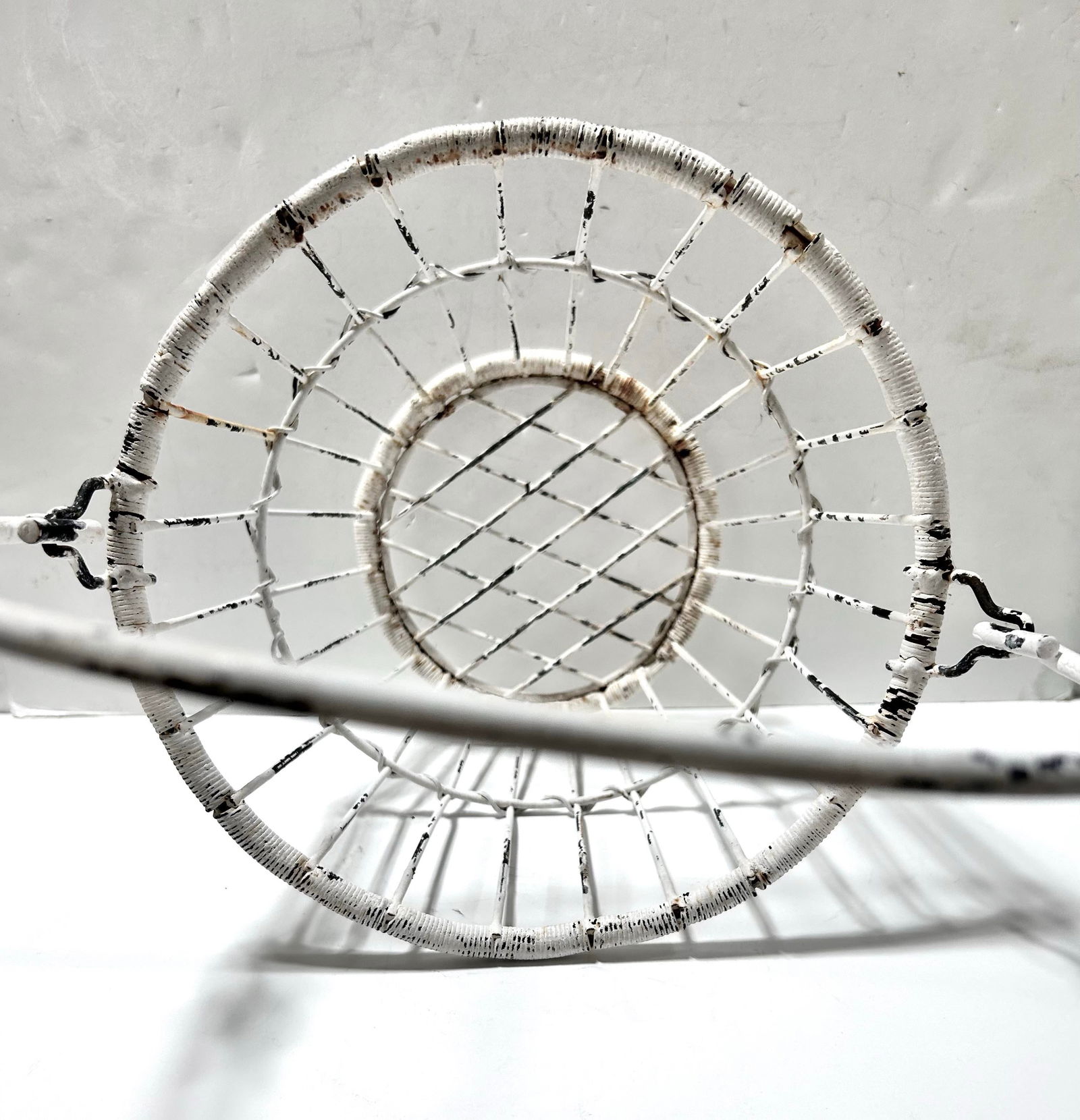 Antique Metal Wire Egg Gathering Basket - 5