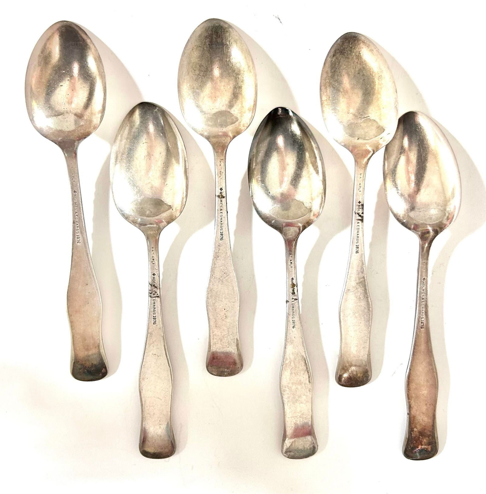 Antique Silver Spoons Holmes Edward's Hiawatha Floral Pattern - Set of 6 - 2