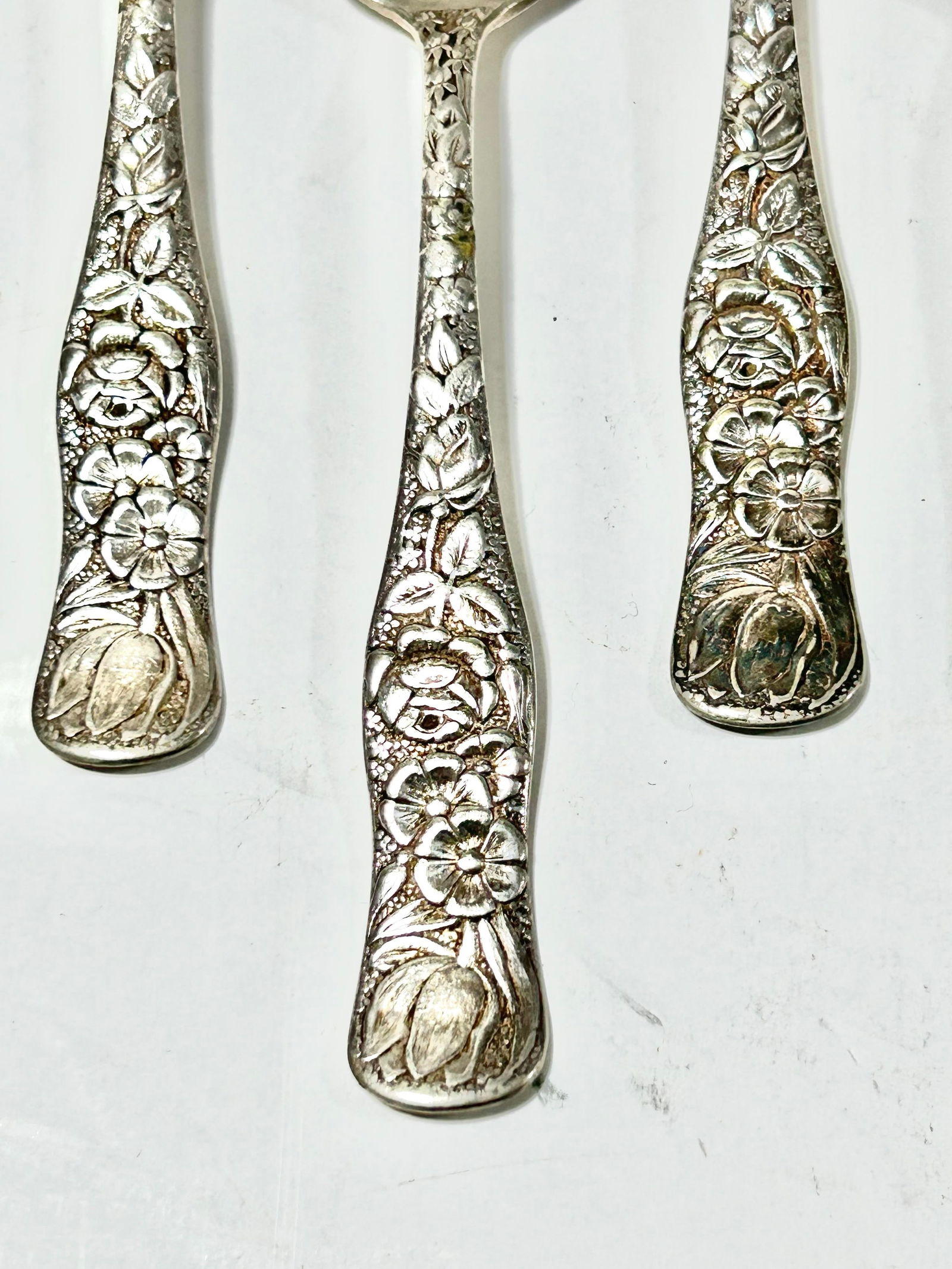 Antique Silver Spoons Holmes Edward's Hiawatha Floral Pattern - Set of 6 - 4