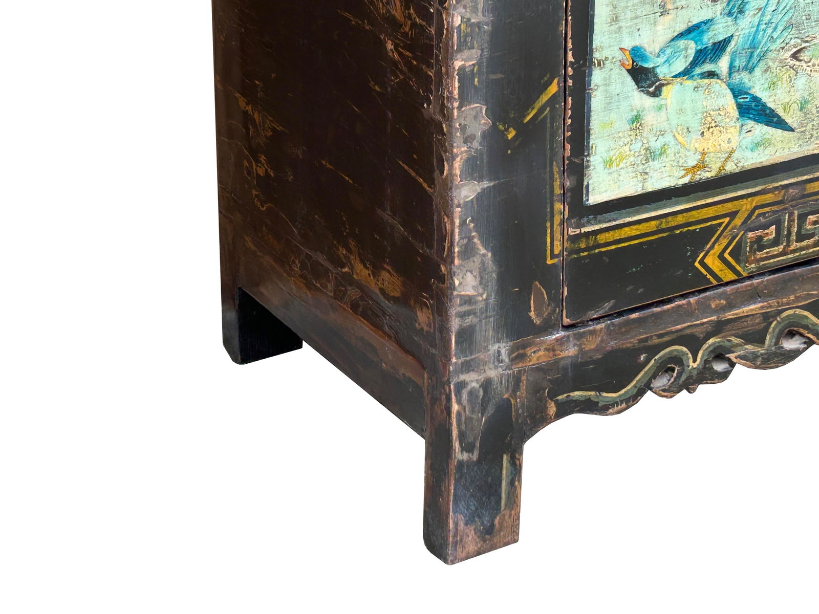 Vintage Chinese Light Blue Flower Birds Credenza Sideboard Table Cabinet - 4