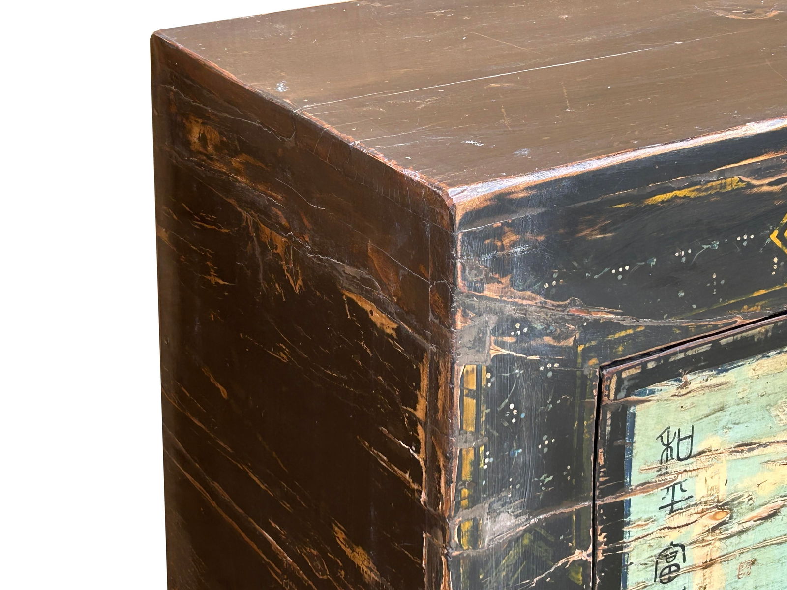 Vintage Chinese Light Blue Flower Birds Credenza Sideboard Table Cabinet - 6