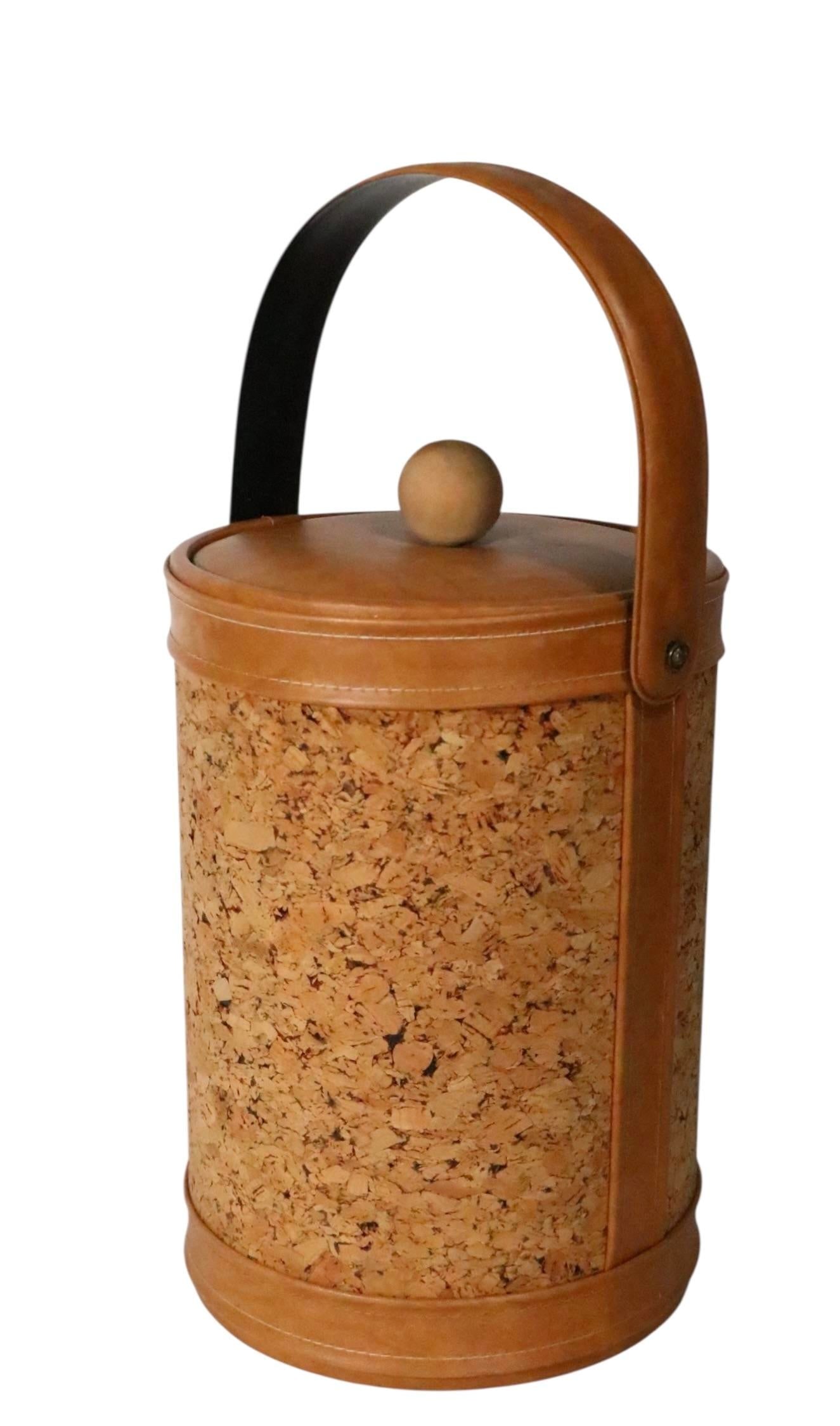 Cork and Vinyl Ice Bucket by Georges Briad, Circa 1970's - 4