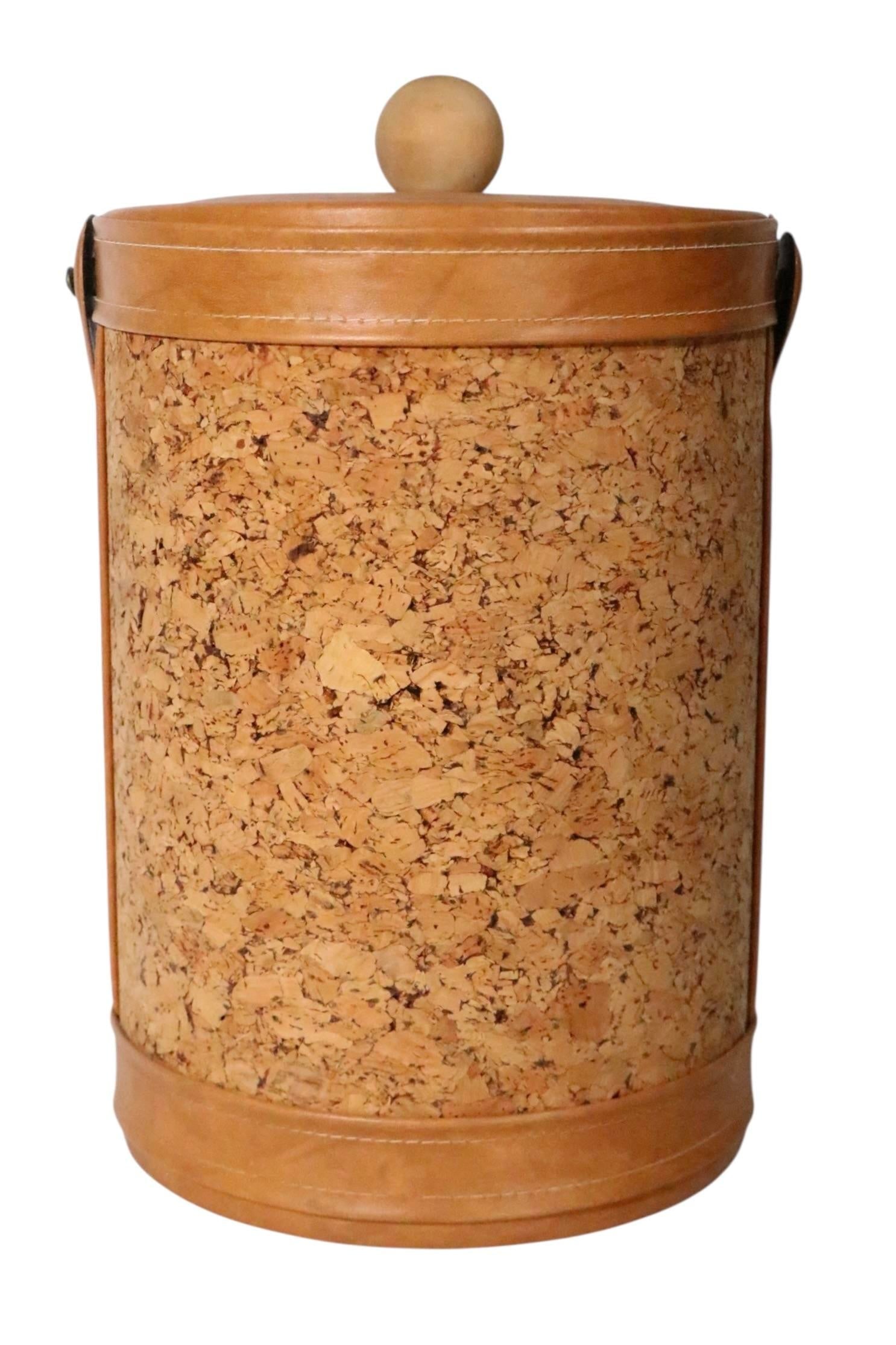 Cork and Vinyl Ice Bucket by Georges Briad, Circa 1970's - 7