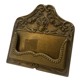 Small 1970s Brass Business Card Holder Desk Accessory