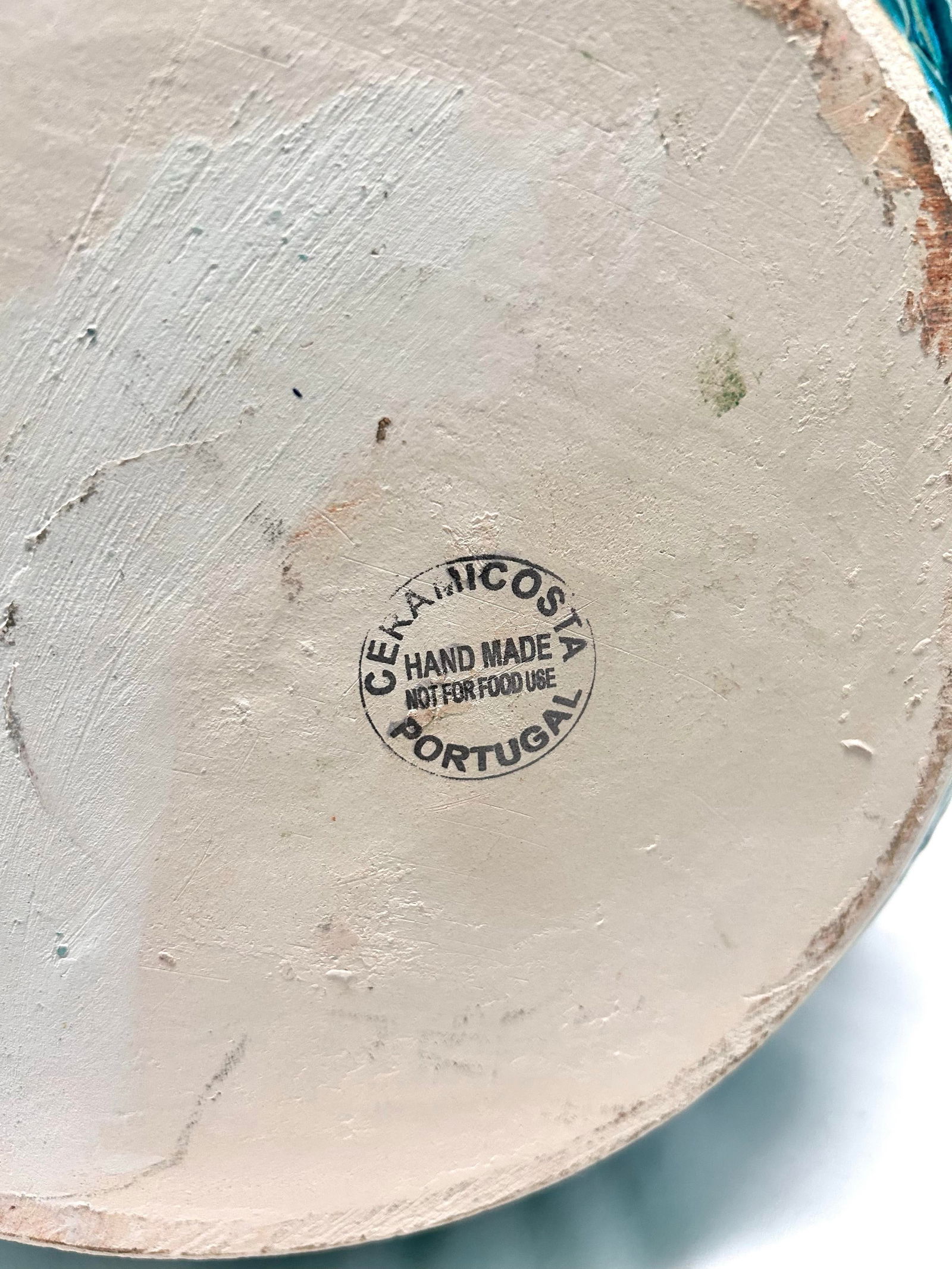 Vintage Large Textured Turquoise Planter - 8