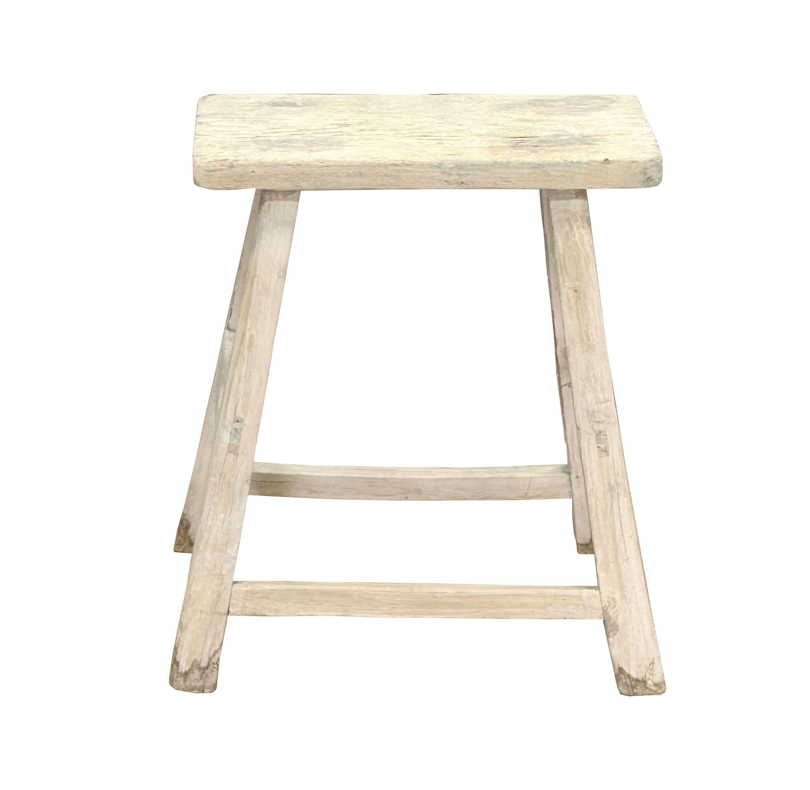 Rustic Raw Rough Wood Grain Rectangle Slim Stool Bench Side Table - 5