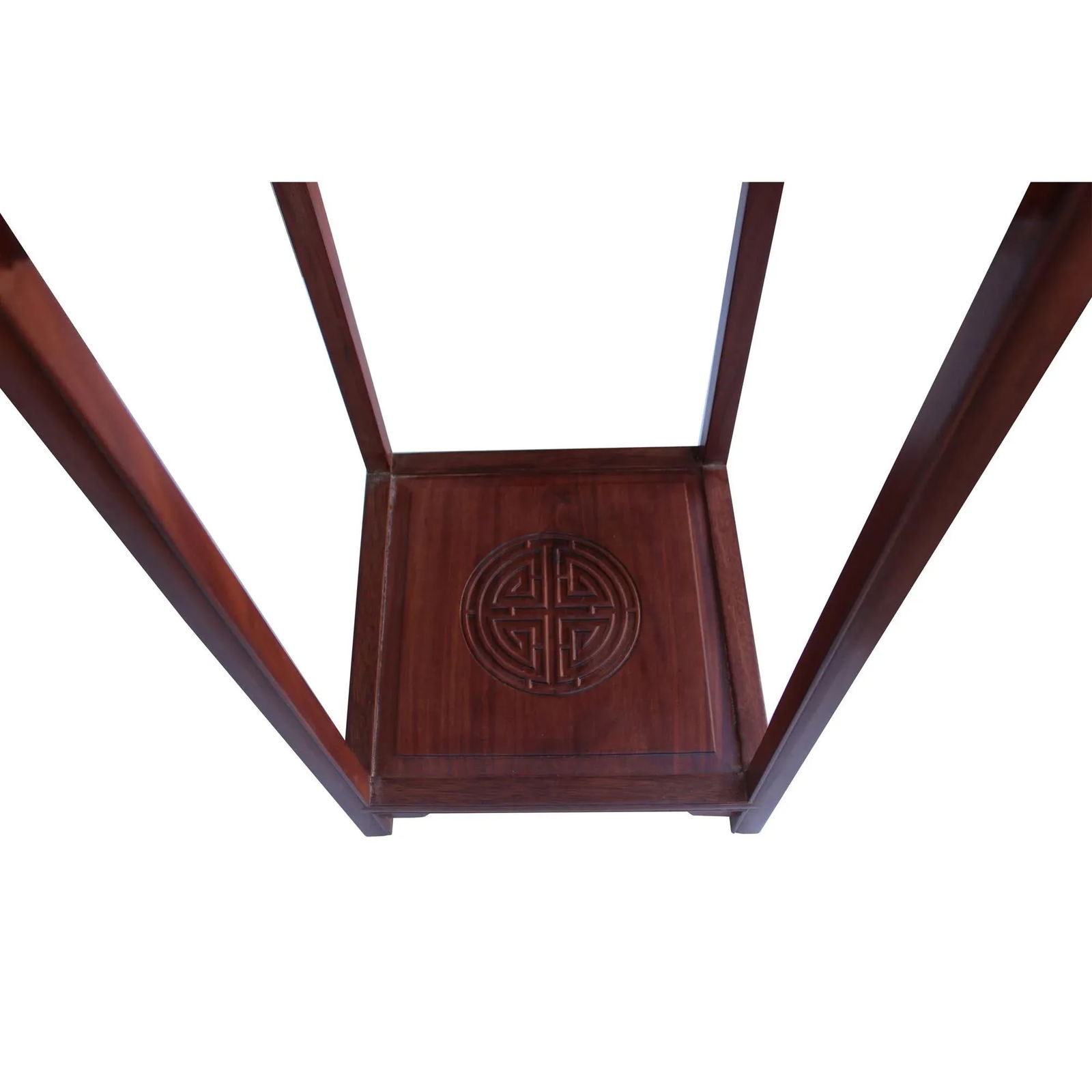 Chinese Light Brown Stain Square Ru Yi Plant Stand Pedestal Table - 6