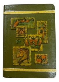 Mid Century Folk Art Book Box, Dated and Signed by Artist "˜70