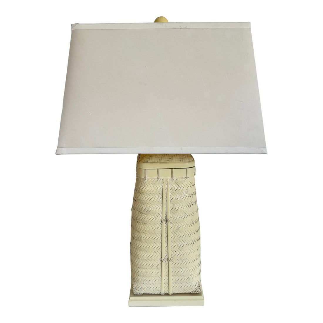 1960's Tall Wicker Basket Asian Table Lamp (1 of 5)