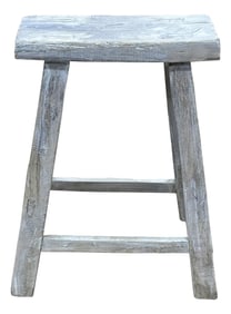 Rustic Raw Rough Wood Grain Rectangle Slim Stool Bench Side Table