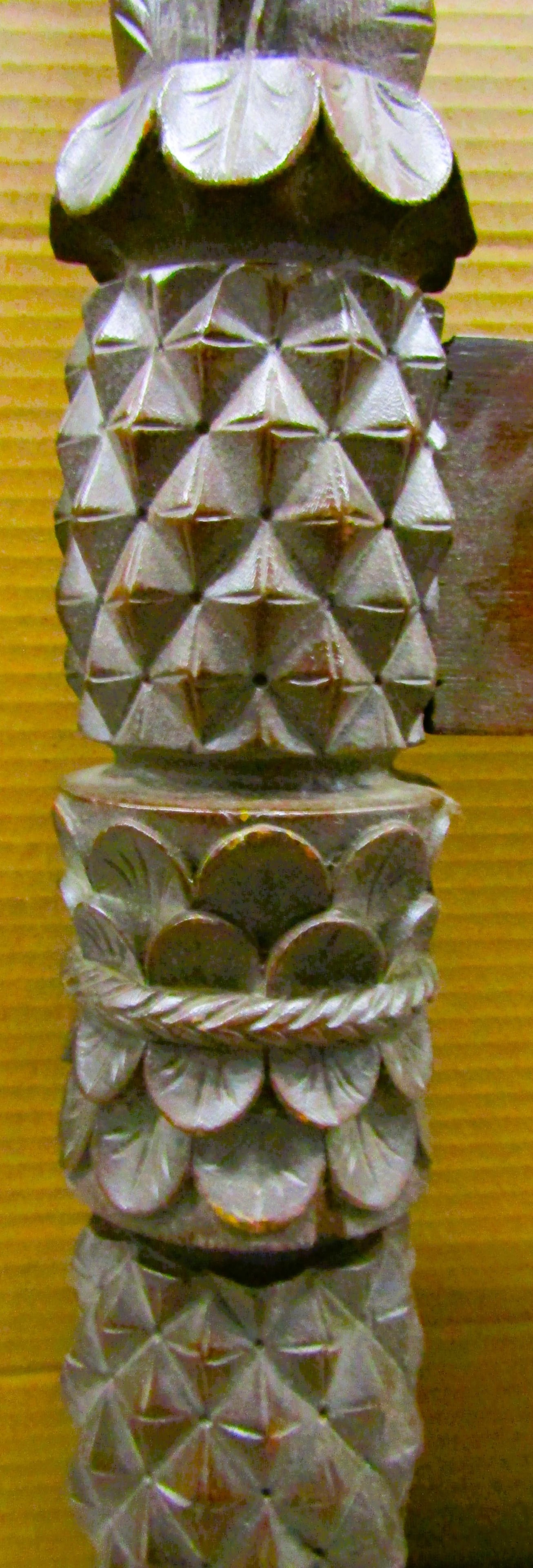 Antique Mahogany Carved Pineapple and Acanthus Leaf Wood Salvage Headboard - 4