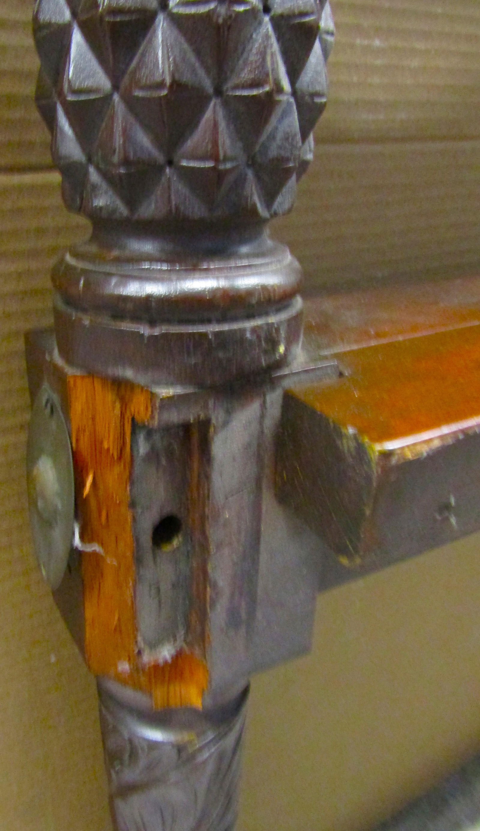 Antique Mahogany Carved Pineapple and Acanthus Leaf Wood Salvage Headboard - 6