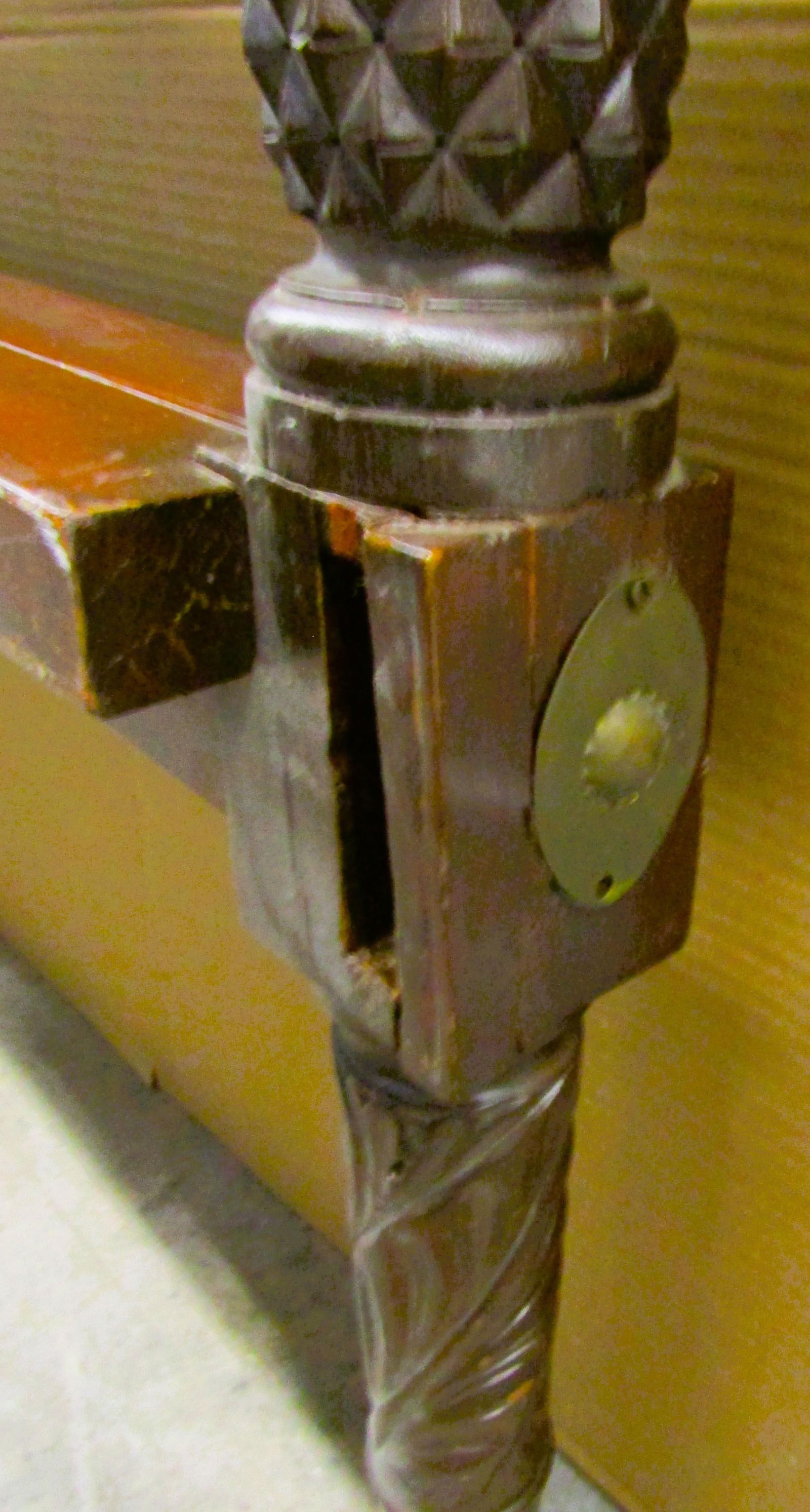 Antique Mahogany Carved Pineapple and Acanthus Leaf Wood Salvage Headboard - 8