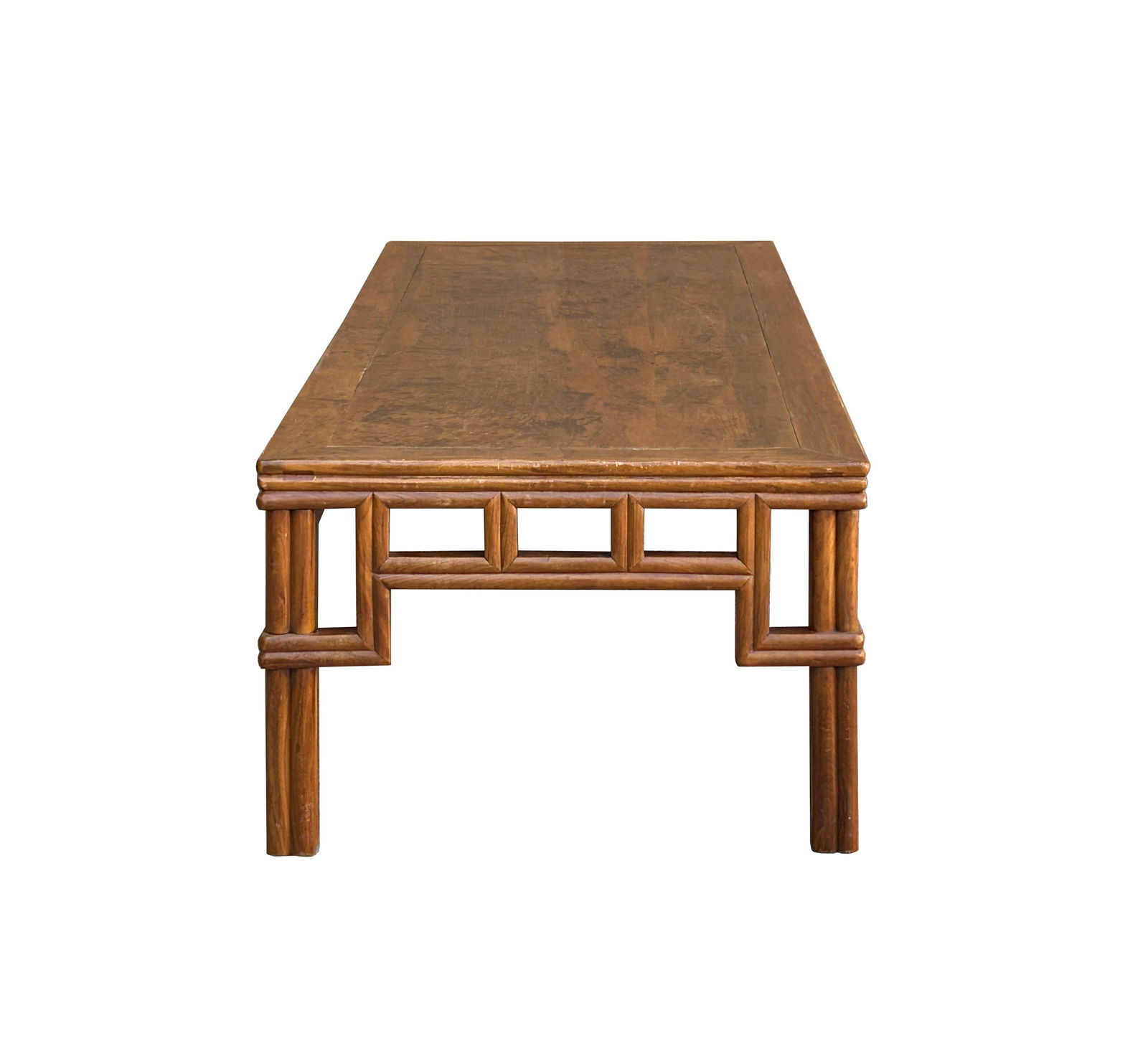 Vintage Chinese Simple Ming Style Coins Apron Rectangular Coffee Table - 2