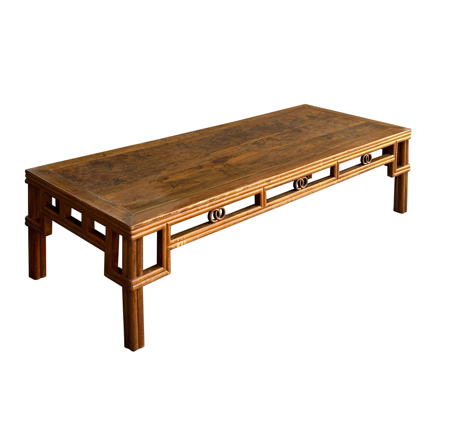 Vintage Chinese Simple Ming Style Coins Apron Rectangular Coffee Table - 3