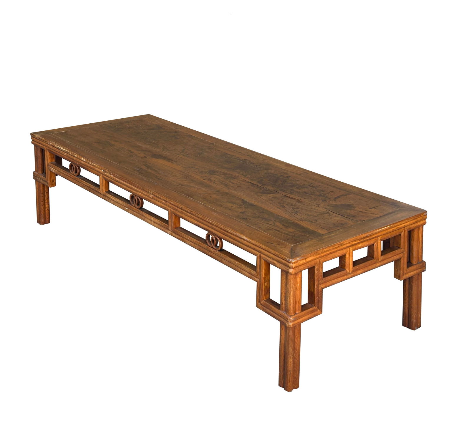 Vintage Chinese Simple Ming Style Coins Apron Rectangular Coffee Table - 4