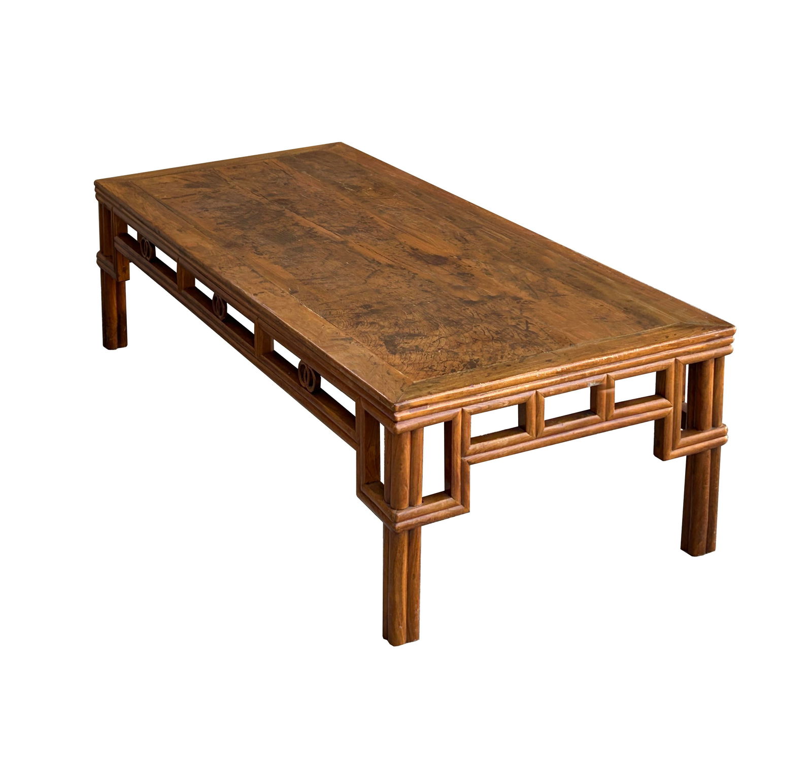 Vintage Chinese Simple Ming Style Coins Apron Rectangular Coffee Table - 6