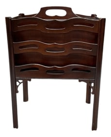 Mid Century Mahogany Tall Magazine Rack, Made by Butler