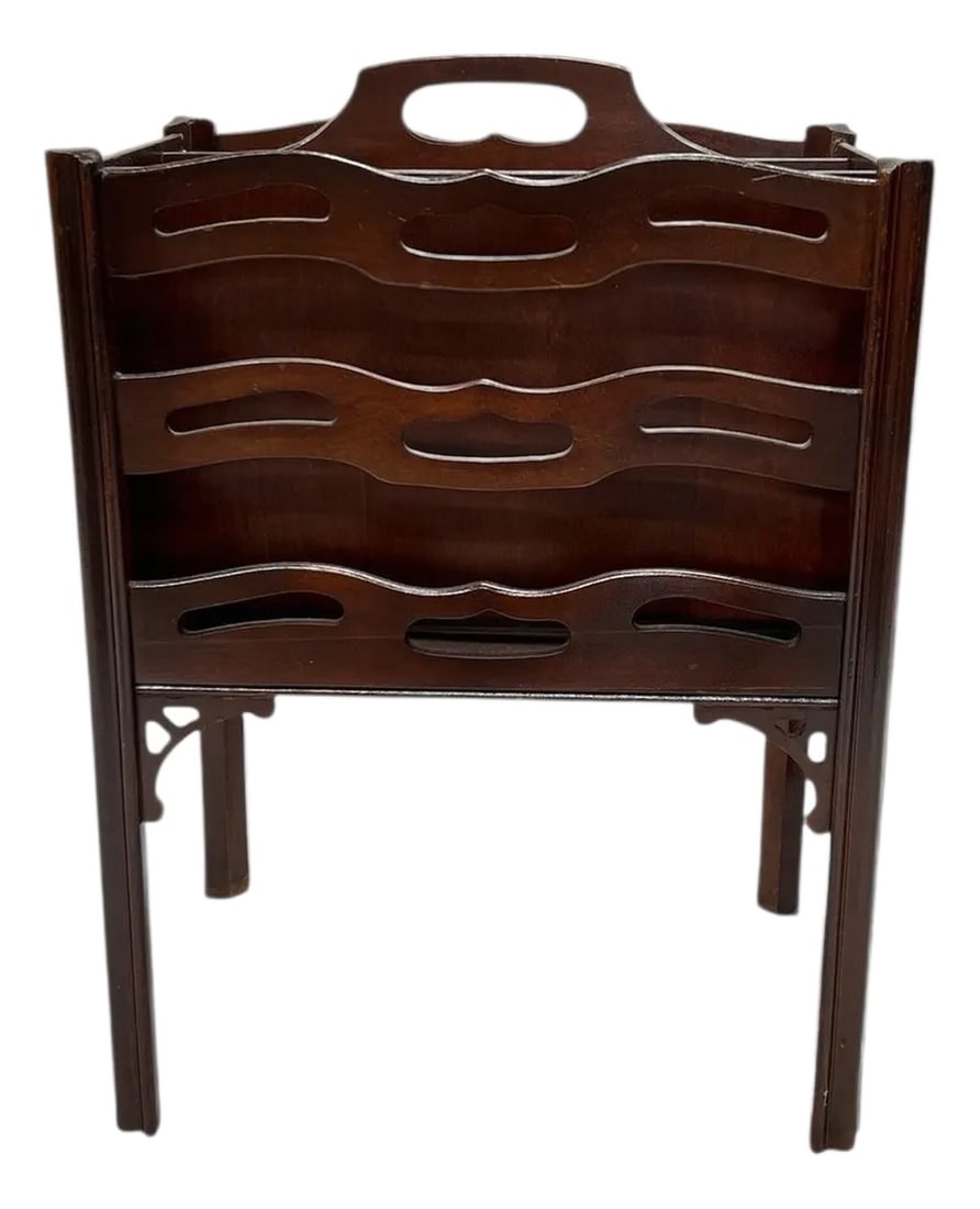 Mid Century Mahogany Tall Magazine Rack, Made by Butler (1 of 6)