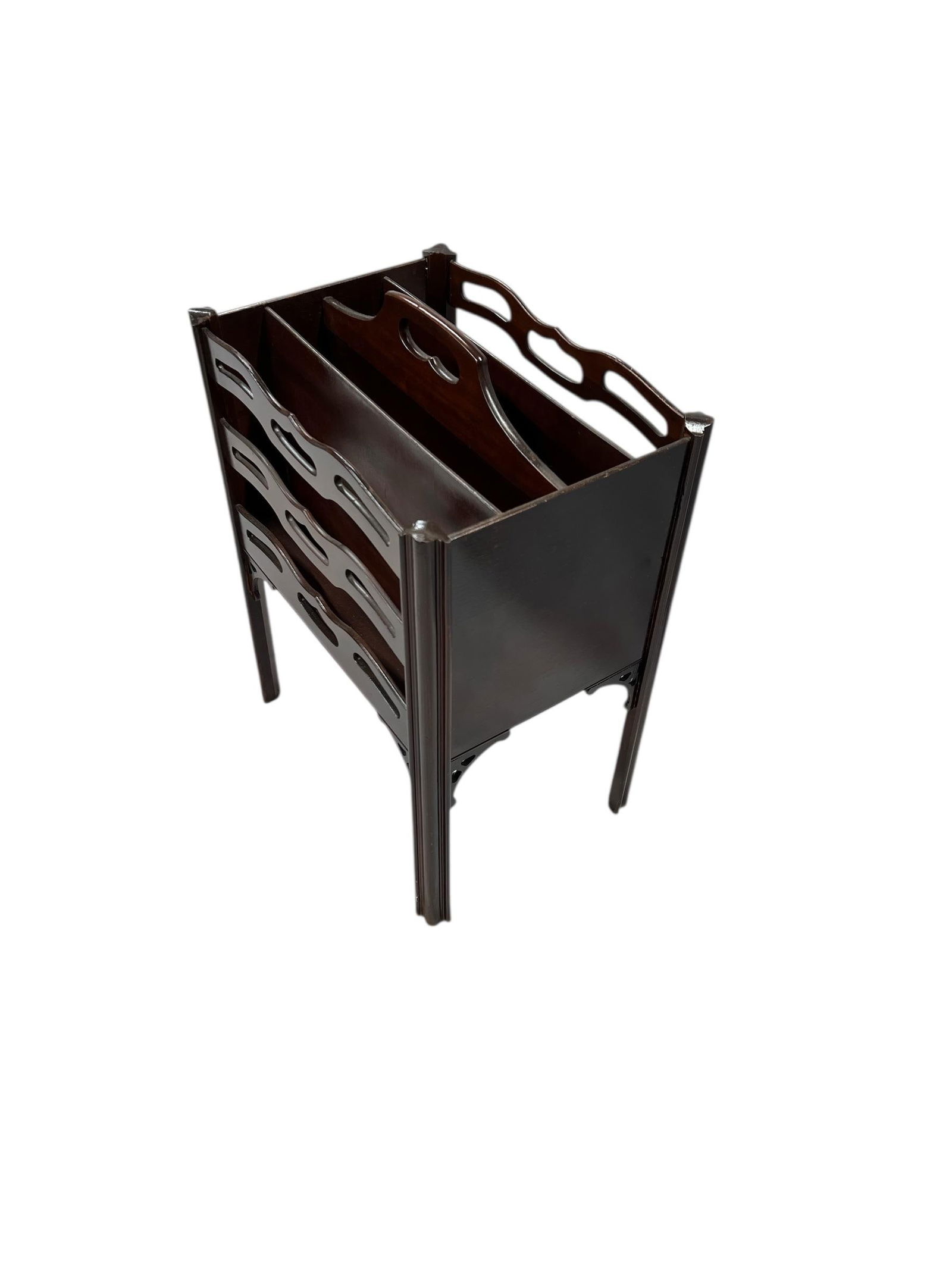 Mid Century Mahogany Tall Magazine Rack, Made by Butler - 2