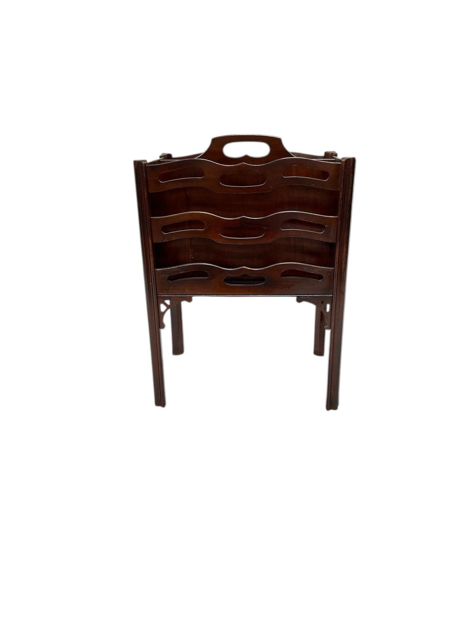 Mid Century Mahogany Tall Magazine Rack, Made by Butler - 3