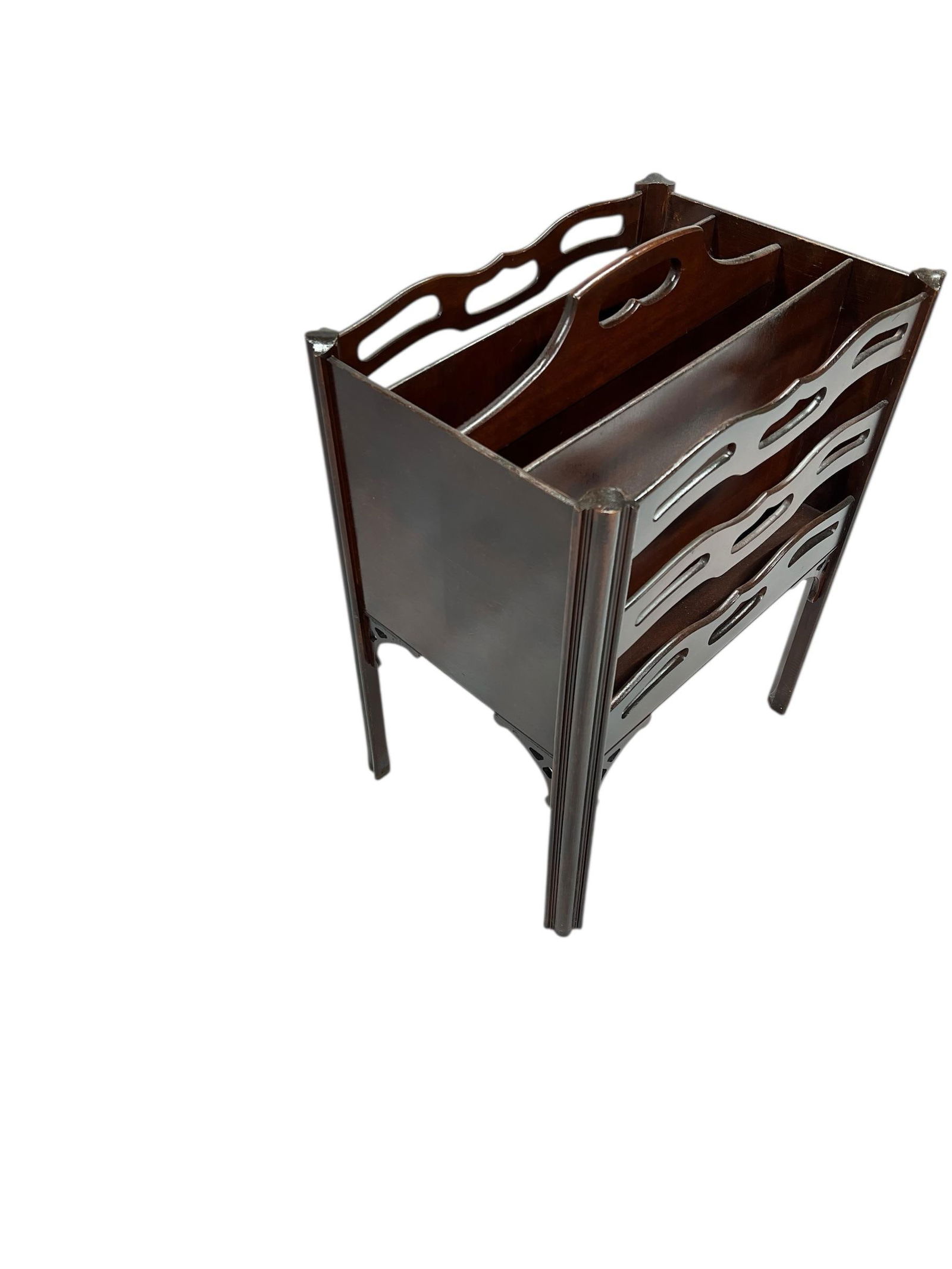 Mid Century Mahogany Tall Magazine Rack, Made by Butler - 4