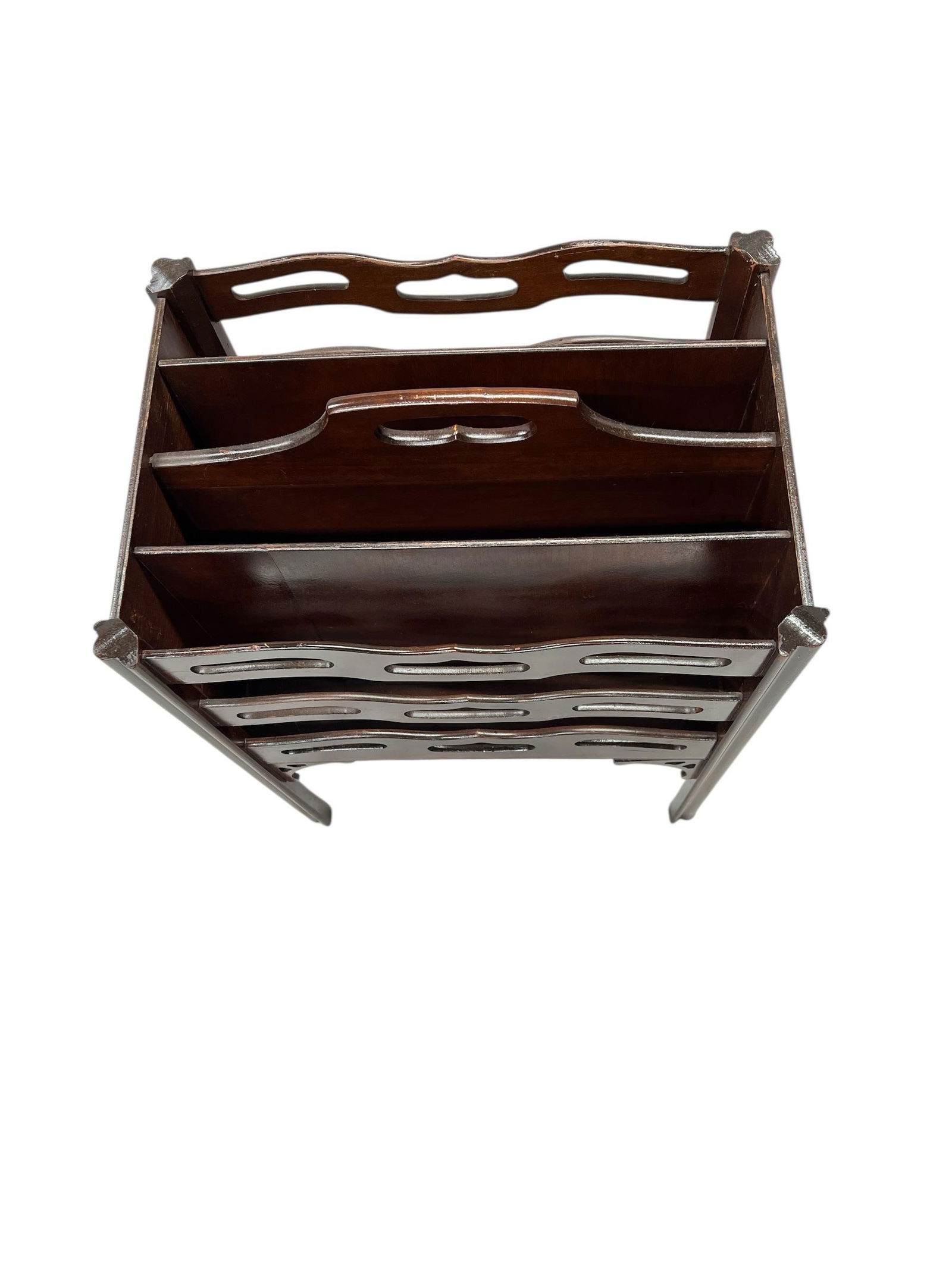 Mid Century Mahogany Tall Magazine Rack, Made by Butler - 5