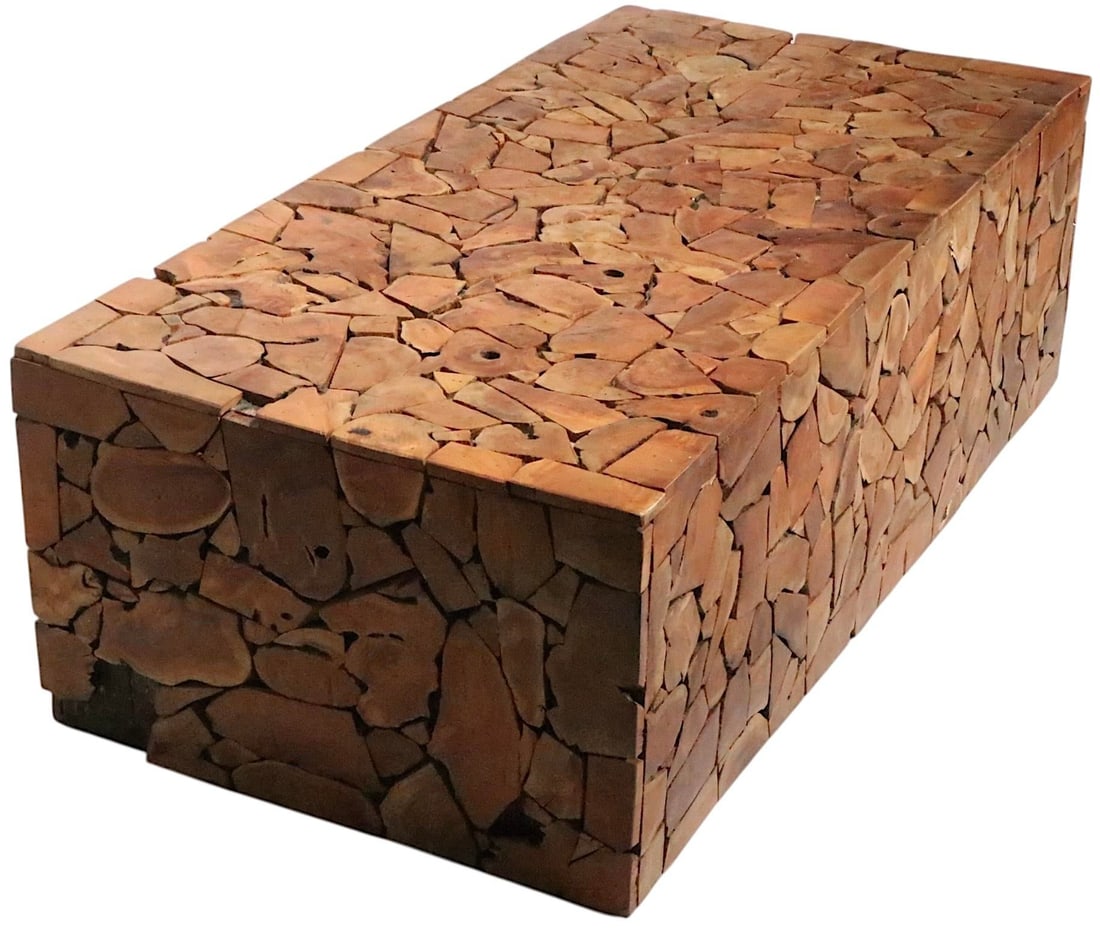 Boho Style Sliced Wood CoffeeTable Made in Indonesia - 5