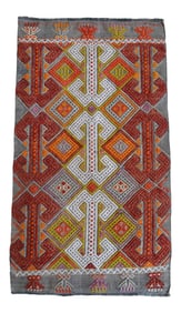 Hand-Made Braided Turkish Small Rug Jajim Kilim - 1"²7"³ × 2"²9"³