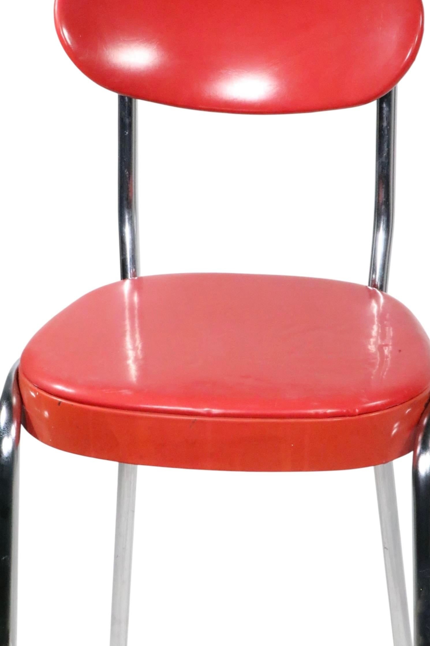 Mid 20th Century VintageMid Century Chrome and Red Counter Stool by Cosco - 10