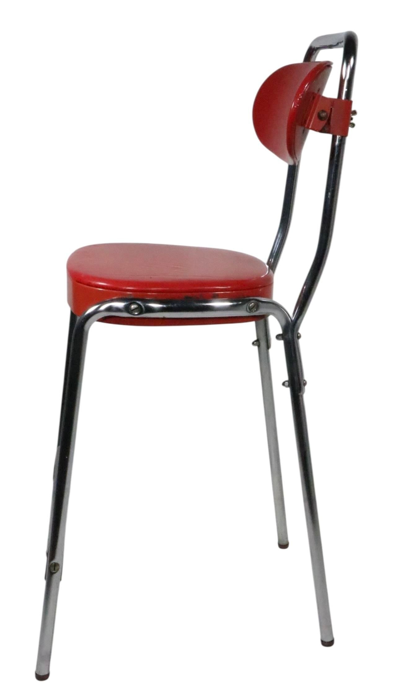 Mid 20th Century VintageMid Century Chrome and Red Counter Stool by Cosco - 6
