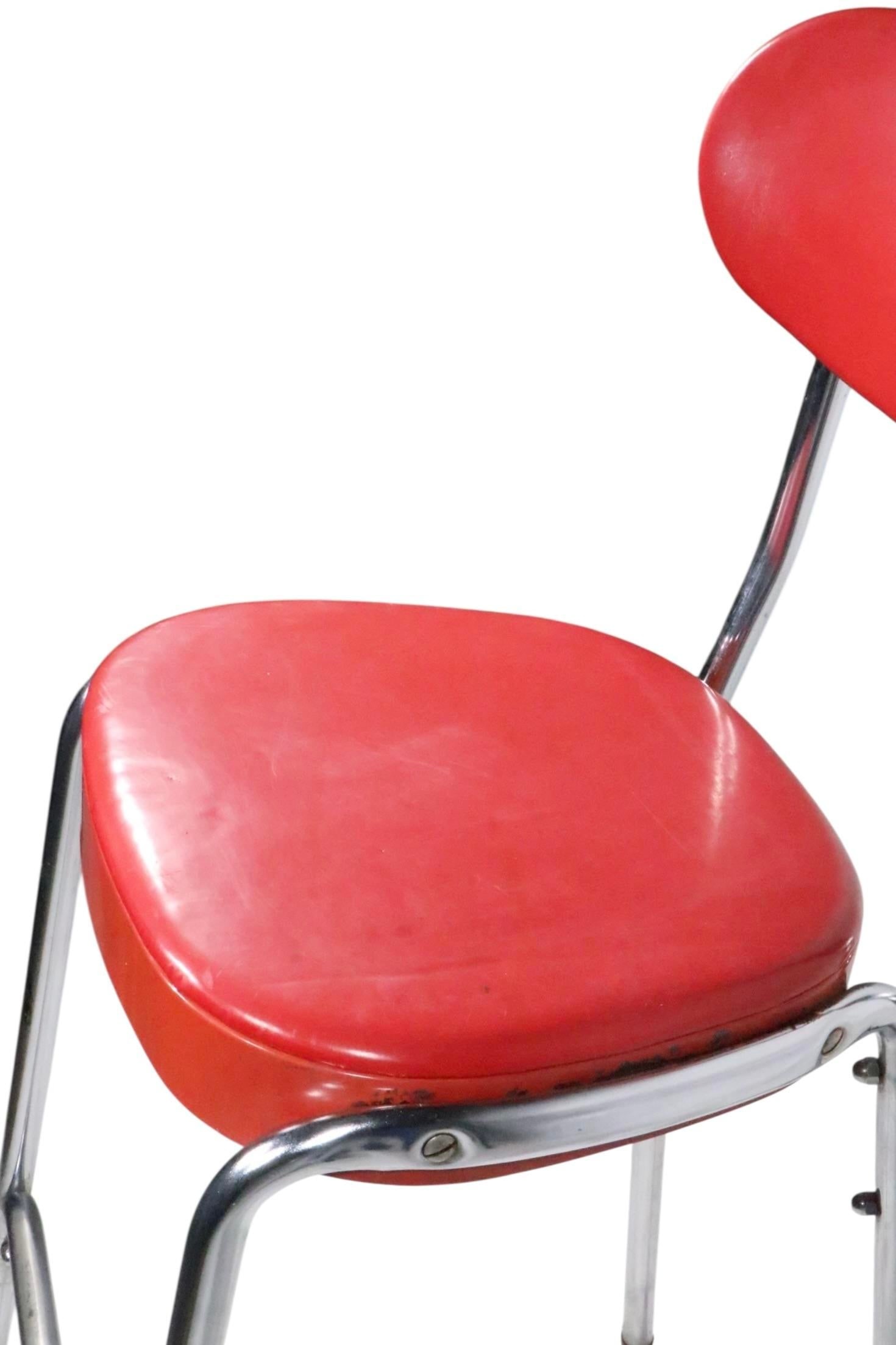 Mid 20th Century VintageMid Century Chrome and Red Counter Stool by Cosco - 7