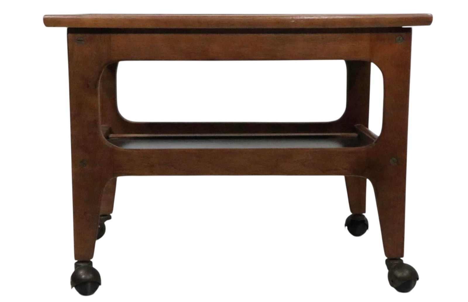 Mid Century Scandinavian Modern Two Tier Rolling Cart C. 1950/60's - 10