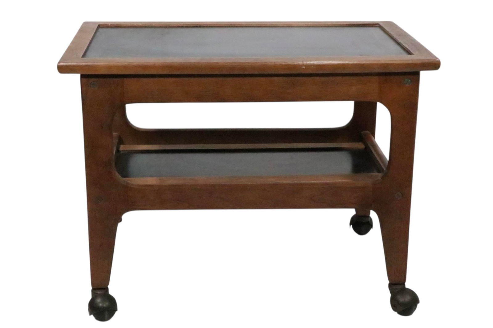 Mid Century Scandinavian Modern Two Tier Rolling Cart C. 1950/60's - 11