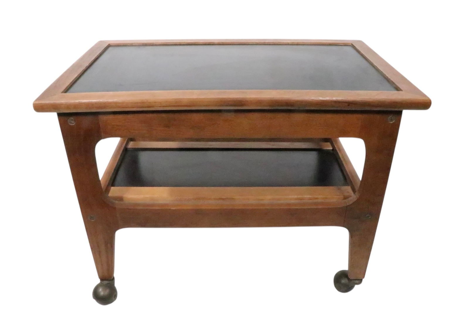 Mid Century Scandinavian Modern Two Tier Rolling Cart C. 1950/60's - 6