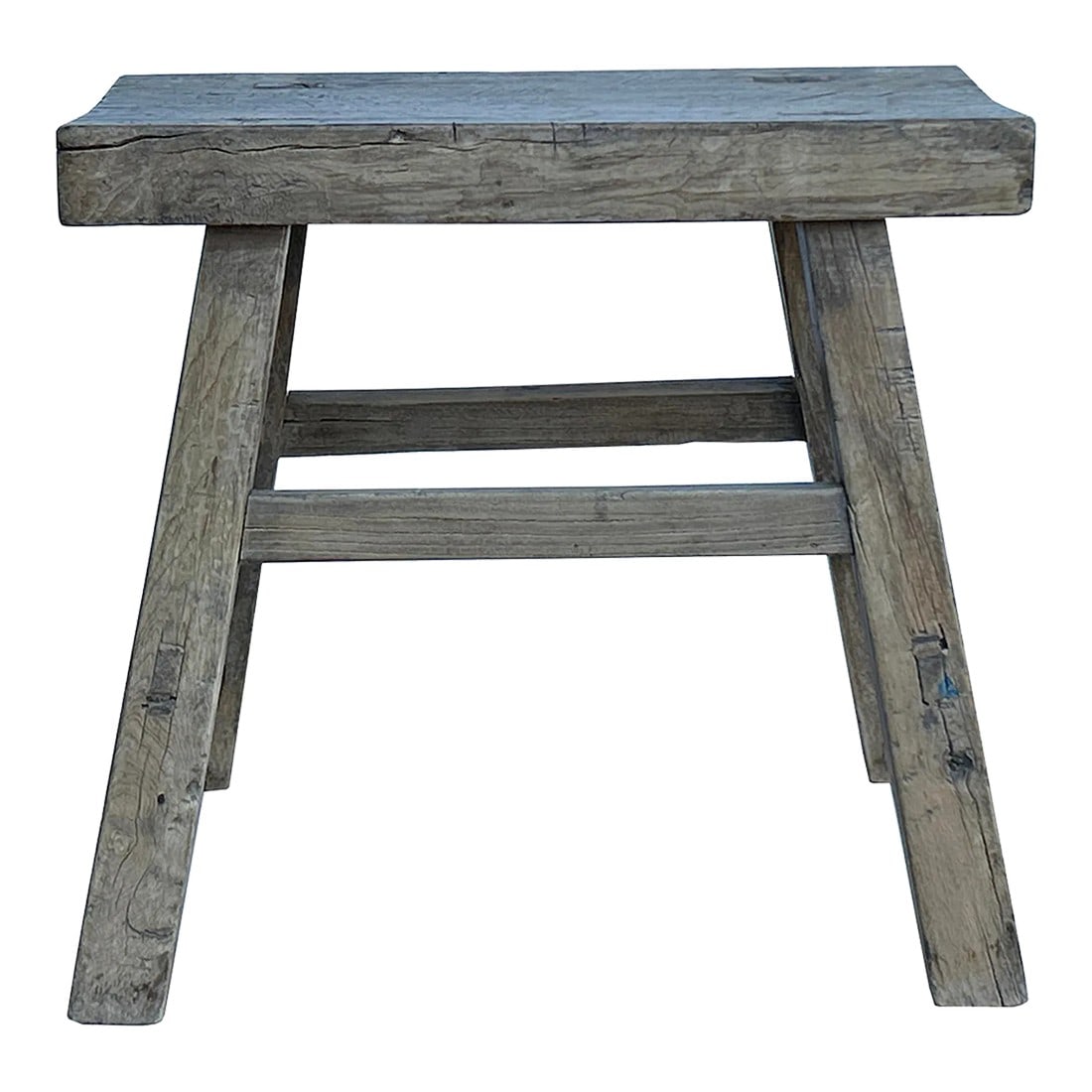 Rustic Raw Rough Wood Grain Rectangle Slim Stool Bench Side Table #10 (1 of 5)