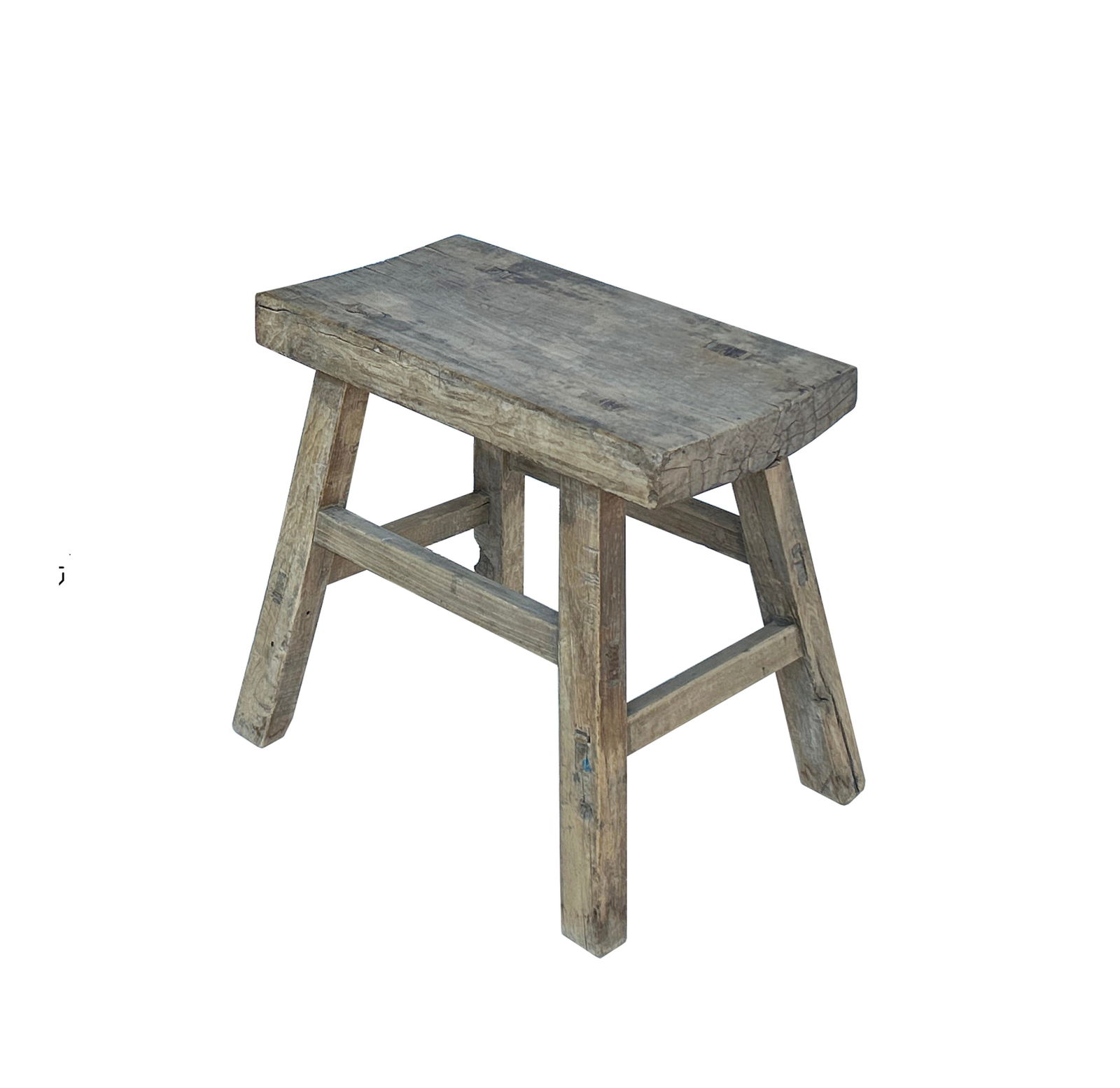 Rustic Raw Rough Wood Grain Rectangle Slim Stool Bench Side Table #10 - 2