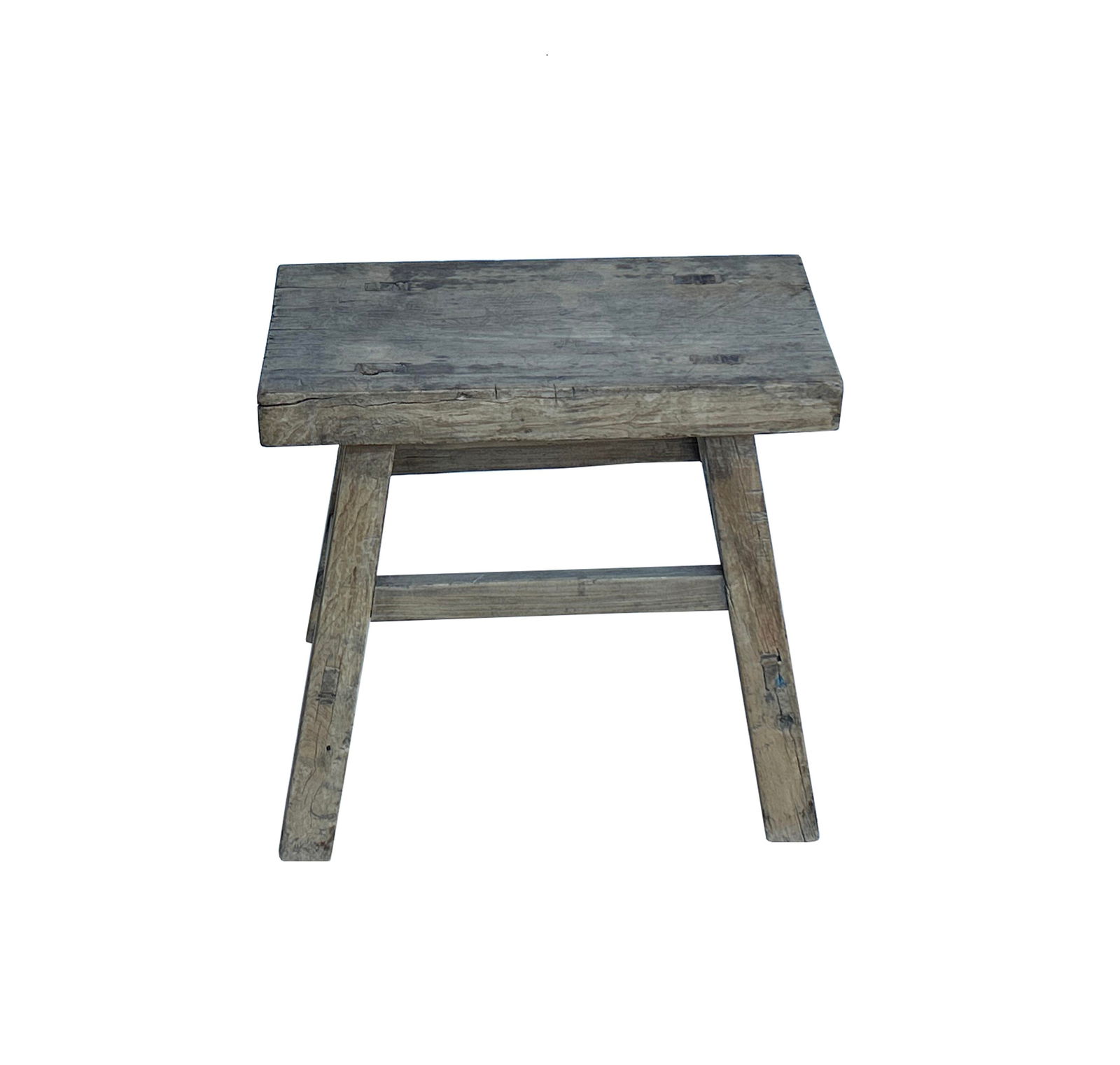 Rustic Raw Rough Wood Grain Rectangle Slim Stool Bench Side Table #10 - 4