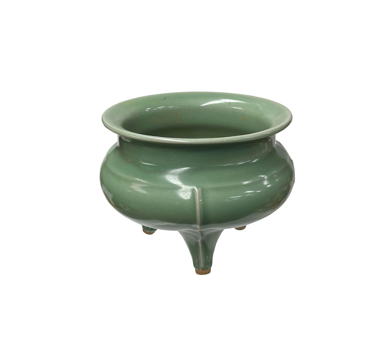 Ru Ware Celadon Green Glaze Tri-Legs Ceramic Incense Holder Display - 2