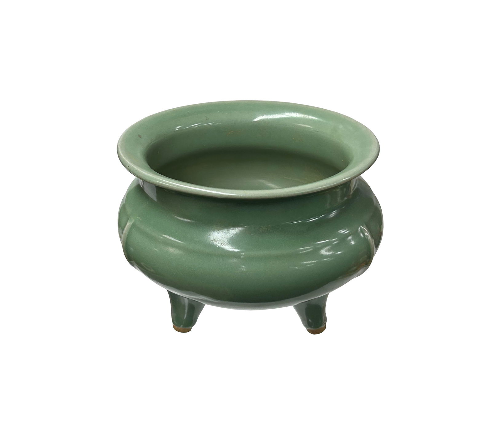 Ru Ware Celadon Green Glaze Tri-Legs Ceramic Incense Holder Display - 3