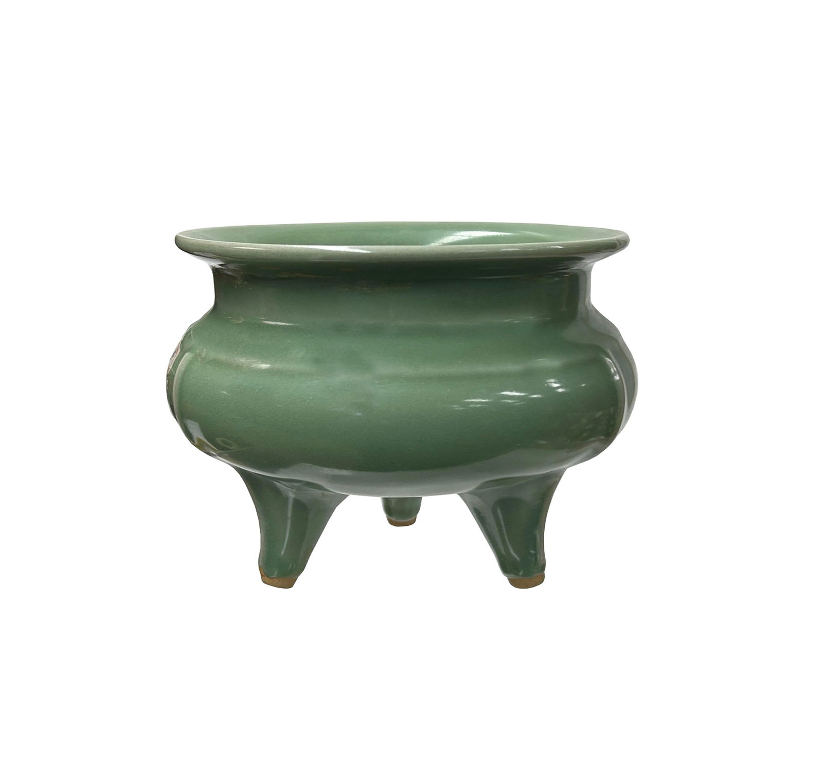 Ru Ware Celadon Green Glaze Tri-Legs Ceramic Incense Holder Display - 4